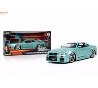 Jada 1:24 Fast & Furious - Brian's Nissan Skyline GT-R R34 Diecast Car - 32608