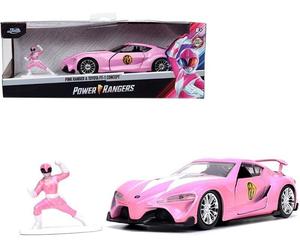 JADA 33079 MINIATURE TOYOTA FT-1 CONCEPT W/PINK RANGER FIGURE PINK 1/32