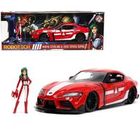 Robotech 1:24 2020 Toyota Supra Die-cast Car w/ 2.75" Miriya Sterling Figure, Toys for Kids and Adults