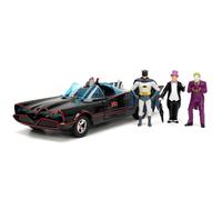 DC Comics 1:24 Classic TV Series Batman Batmobile Die-Cast Car & 2.75" Batman, Robin, Penguin, & The Joker Figures