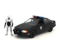 JADA 33743 FORD TARUS W/ROBOCOP FIGURE BLACK HOLLYWOOD RIDES 1986 1/24