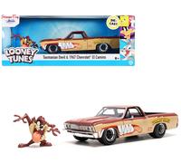 Looney Tunes 1:24 1967 Chevy El Camino Die-Cast Car & 2.75" Tasmanian Devil Figure, Toys for Kids and Adults