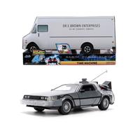 JADA 36849: BACK TO THE FUTURE 1:24 DELOREAN (FROST VERSION) WITH TRUCK BOX