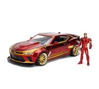 Jada 99724R CHEVY CAMARO With Iron Man Toys and Car - Red / Gold
