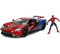 Jada Toys - 99725RB - Model FORD GT 2017 With Figure Spider Man 1/24 Die-Cast Marvel - Red / Blue