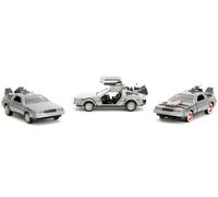 JADA: BACK TO THE FUTURE - 1:32 DELOREAN 3PK DIECAST VEHICLE