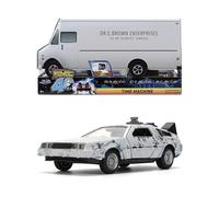 Jada Back to The Future I Time Machine & Dr. E. Brown Truck - 40th Anniversary Die-Cast Set Toys, 1:32 Scale - Collectible Movie Replica for Fans and Collectors