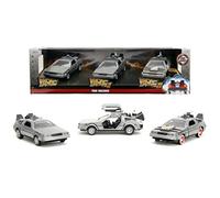 Jada Back to The Future Time Machine 1.65" Nano 3-Pack Die-Cast Cars, Toys for Kids and Adults