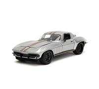 Jada Big Time Muscle 1:24 1966 Chevrolet Corvette Stingray Die-Cast Car, Toys for Kids and Adults(Silver)