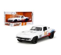 Jada Big Time Muscle 1:24 1966 Chevy Corvette Sting Ray Die-Cast Car, Toys for Kids and Adults(White)