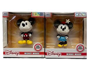 Jada Disney Mickey & Minnie Mouse Die-Cast Metalfigs Figures - Both Supplied