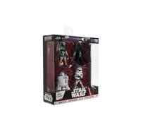 Jada Toys Star Wars Die-Cast Figures Set of 4 2.5 Inches, Darth Vader, Stormtrooper, R2-D2, Boba Fett Classic, 6.5 cm - Multicoloured Wave 1