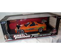 jada FAST & FURI0US Brian & 1995 Toyota Supra With Standing Figures & Working Lights vehicle 1:18 scale diecast model