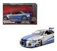 Jada Car Nissan Skyline GT-R 2002 - Fast & Furious - 1:24 Silver - Kids