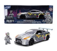 Jada GODZILLA MECHAGODZILLA 2009 NISSAN GT-R W/FIG 1:24 scale model vehicle to collect, play and display, suitable for gift, party favors, Christmas and birthdays