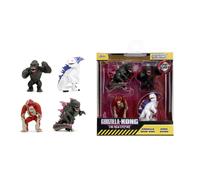 Jada Godzilla Metal Wave 1 Pop Culture Collectible Figures 4 pack - Godzilla King Kong Shimo Skar - For Fans & Collectors Aged 8+ 6.5cm Each