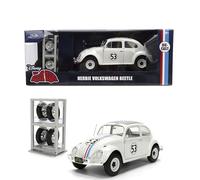 Jada Herbie The Love Bug Volkswagen Beetle Hollywood Rides 1:24 Die-Cast Vehicle with Tire Rack Toys
