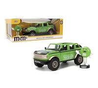 Jada Hollywood Rides M&M'S 2021 Ford Bronco with Green M&M'S Metal Figure - Die-cast Car with Opening Doors, 1:24 Scale, Ages 8+, Collectible Toy for Kids and Adults