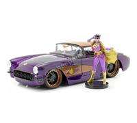 Jada JA30457 1:24 1957 Chevy Corvette w/Batgirl Figure, Multi