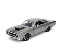 Jada Dom\'s Plymouth Road Runner Metallic Gray with Black Hood Stripe \Fast & Furious\" Movie 1/24 Diecast Model Car by Jada"