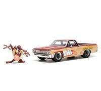 JADA Looney Tunes Chevy EL Camino including Tazmanian Devil Figure, Metal Model Car, 1:24, Doors for Opening, 19 cm, for Fans and Children from 8 Years
