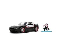 Jada Marvel Avengers 1:32 1990 Mazda Miata Die-Cast Car & 1.65" Ghost Spider, Toys for Kids and Adults