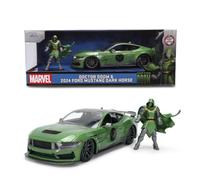 Jada Marvel Doctor Doom 2024 Ford Mustang Dark Horse Die-Cast Car with Figure 1:24 Scale - Hollywood Rides Toys