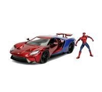 Jada Hollywood Rides Marvel Spiderman 2017 Ford GT 1:24 Diecast Model Car