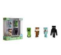 Jada Minecraft 2.5" MetalFigs 4-Pack - Includes Steve in Diamond Armor, Alex in Leather Armor, Enderman & Creeper