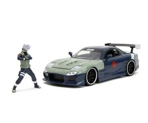 JADA NARUTO SHIPPUDEN 1995 MAZDA 1:24 Die-Cast vehicle with Kakashi figure. Toys for Kids and Adults
