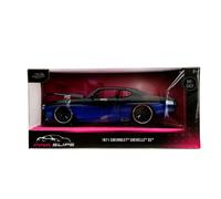 Jada Pink Slips 1/24 w/Base - 1971 Chevy Chevelle SS Glossy Blue/Black Gradient 35062