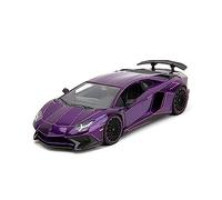 Jada Pink Slips 1:24 W1 Lamborghini Aventador SV Die-Cast Car, Toys for Kids and Adults(Purple/Pink Lines)