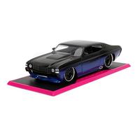 JADA Pink Slips 1:24 W5 1971 Chevy Chevelle SS Die-Cast Car w/Base, Toys for Kids and Adults(Blue/Black Gradient)