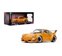 Jada Pink Slips 2016 Porsche 964 RWB Hibiki - 1:18 Scale Diecast Model with Opening Doors and Working Steering - for Collectors and Enthusiasts 14+ - Orange