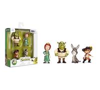 Jada Shrek Metalfigs 4-Pack Movie Collectible Figures 2.5-Inch Die-Cast Scale - Shrek, Donkey, Fiona, Puss in Boots Toys