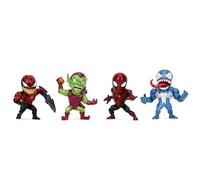 Jada Spider-Man Metalfigs 4-Pack - Collectible 2.5” Metal Figures - Spider-Man, Green Goblin, Toxin, Venom - Classic Marvel Heroes,
