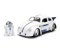 Jada Toys Star Wars Car R2-D2 VW Drag Beetle (Approx. 19 cm) - Metal Model Car in 1:24 Scale with Die-Cast Figure, for Collectors & Children from 8 Years, Officially Licensed