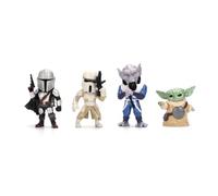 Jada STARWARS 2.5" 4-Pack Wave 2 Mandalorian Movie Die-cast Figures, playset, gift pack. Display,collect and play toys for Kids and Adults