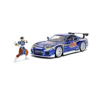 Jada Street Fighter 1:24 1993 Mazda RX-7 Die-Cast Car & 2.75" Chun-Li Figure, Toys for Kids and Adults, Blau