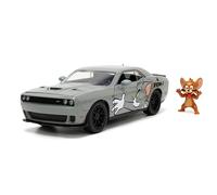 Jada TOM & JERRY DODGE CHALLENGER W/FIGURE 1:24 scale model vehicle to collect, play and display, suitable for gift, party favors, Christmas and birthdays