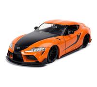 Jada Toyota Supra Orange with Black Stripes \Fast & Furious 9 F9\" (2021) Movie 1/24 Diecast Model Car by Jada"