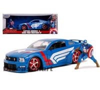 JADA TOYS: 1:24 2006 FORD MUSTANG GT W/CAPTAIN AMERICA FIGURE