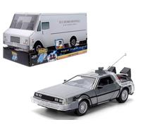 1:24 scale BTTF 40th Anniversary Time Machine w/Truck package by Jada 36849