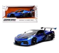 JADA TOYS 1/24 Chevrolet Corvette C8 Liberty Walk Blue Corvette Liberty Walk Mini Car