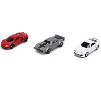 Jada Toys 253201004 Fast & Furious 3-Pack Nano Cars Wave 4, wheel, Lykan Hypersport, Dodge Ice Charger, Toyota Supra, White, Multicoloured