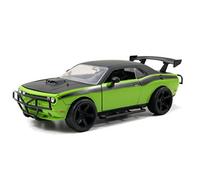 Jada Toys 253203043 Fast & Furious Letty's Dodge Challenger SRT8 Off Road Car Tuning Model 1:24 Scale with Spoiler, Opening Dodge, Bonnet and Trunk, wheel, Green