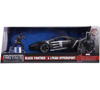 Jada Toys - 99723BK - Model LYKAN HYPERSPORT With Figure Black Panther 1/24 Die-Cast Marvel - Black