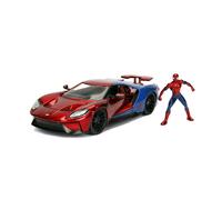 Jada Toys - 99725RB - Model FORD GT 2017 With Figure Spider Man 1/24 Die-Cast Marvel - Red / Blue
