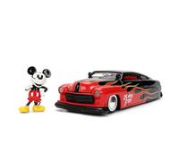 Jada Toys Auto Mercury Coupé 1951 (19 cm) with Mickey Mouse Figure (7 cm) - Model Car with Parts to Open, Disney Metal Toy Set for Fans and Collectors from 8 Years