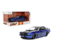 Jada Toys Bigtime Muscle 1:24 1970 Ford Mustang Boss 429 Die Cast Car - Opening Doors, Bonnet, Trunk, Rubber Tyres (Candy Blue/Black Flames)